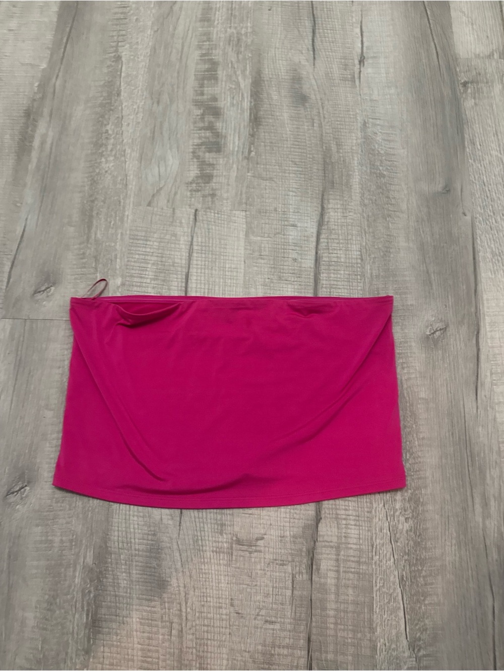 Express Magenta Strapless Crop Top